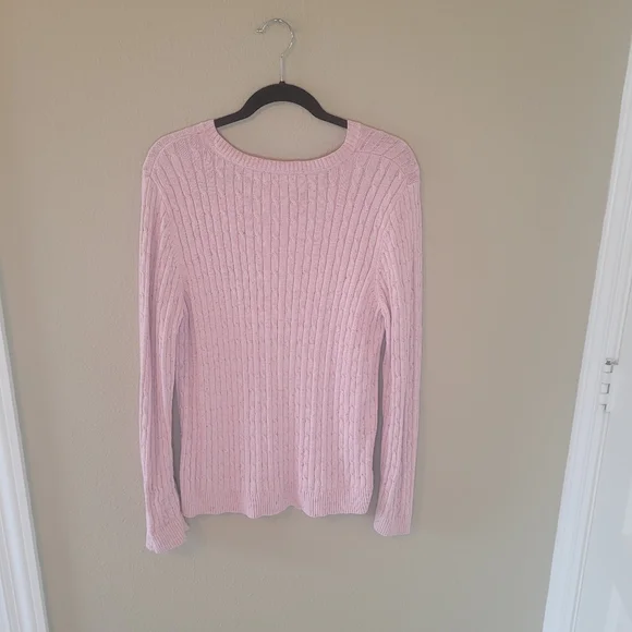 Croft and Barrow v neck pink sweater. Size Large. - Picture 4 of 6